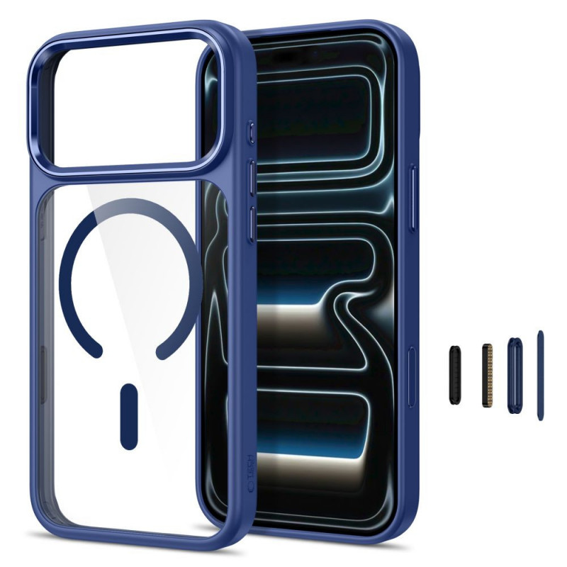 Tech-Protect Magmat MagSafe CC -suojakotelo Apple iPhone 17 Pro / 18 Pro -puhelimelle, Deep Blue / clear