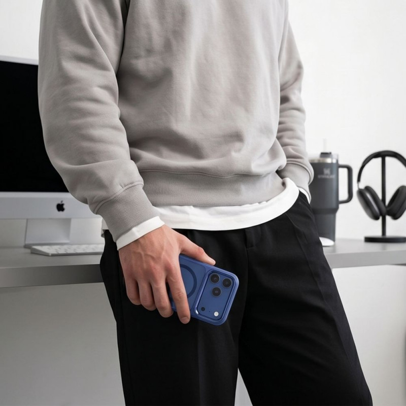 Tech-Protect Magmat MagSafe CC -suojakotelo Apple iPhone 17 Pro / 18 Pro -puhelimelle, Deep Blue / clear