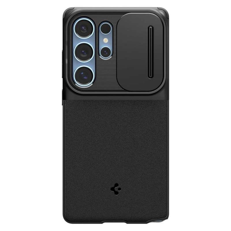 Spigen Optik Armor -suojakotelo Samsung Galaxy S25 Ultra -puhelimelle, musta
