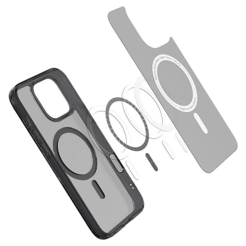 Spigen Ultra Hybrid T Mag MagSafe -suojakotelo Apple iPhone 16 Pro -puhelimelle, Frost Black