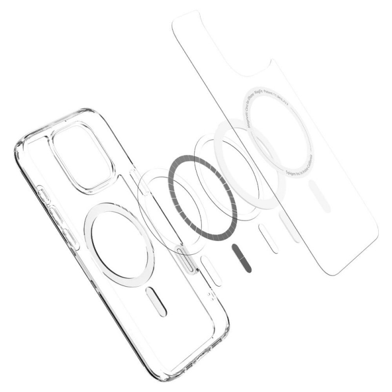 Spigen Ultra Hybrid T Mag MagSafe -suojakotelo Apple iPhone 16 Pro -puhelimelle, valkoinen