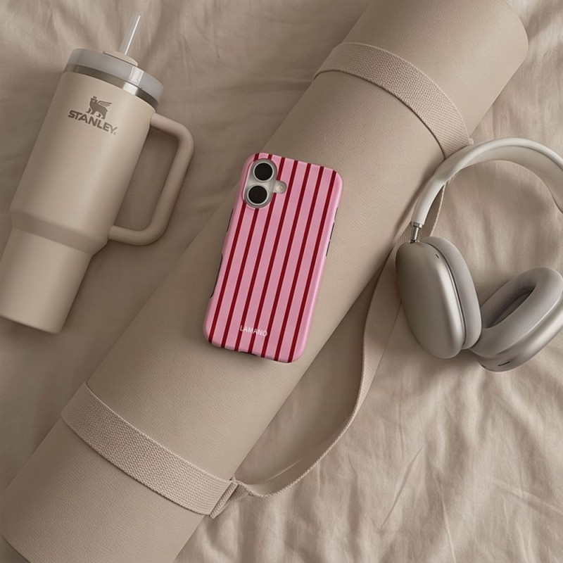 Tech-Protect Lamano MagSafe -suojakotelo Apple iPhone 17:lle, Candy Crush, punainen ja pinkki