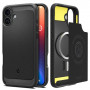 Spigen Rugged Armor Mag MagSafe -suojakotelo Apple iPhone 16 -puhelimelle, matta musta