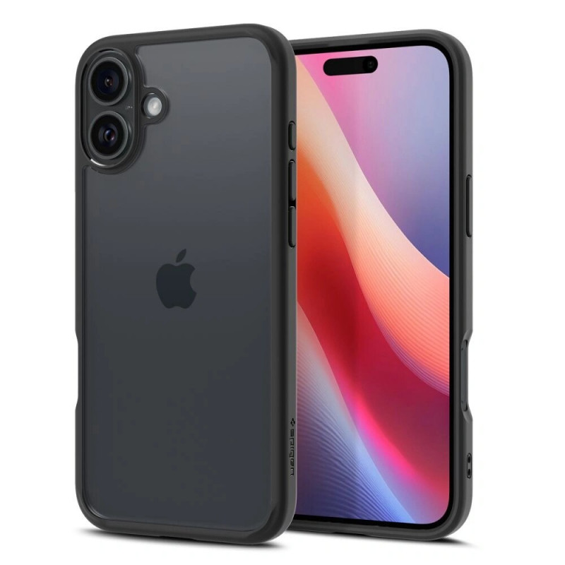 Spigen Ultra Hybrid -suojakotelo Apple iPhone 16 -puhelimelle, matta musta