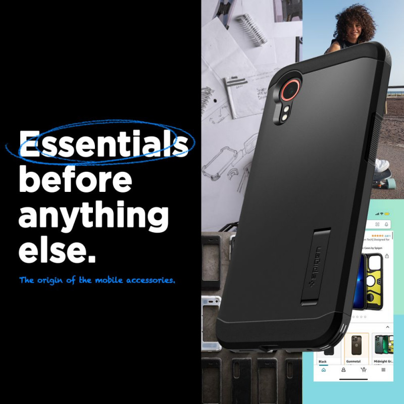 Spigen Tough Armor -suojakotelo Samsung Galaxy XCover7:lle, musta