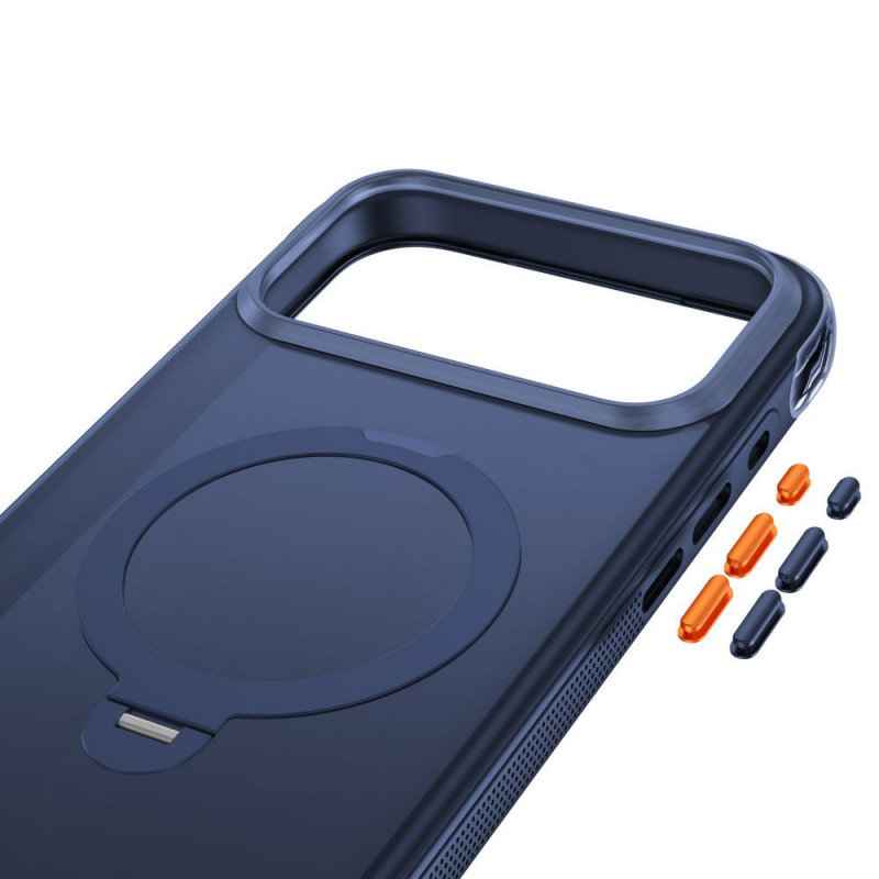 Tech-Protect MagAir Stand MagSafe CC -suojakotelo Apple iPhone 17 Pro Max / 18 Pro Max -puhelimelle, matta Deep Blue