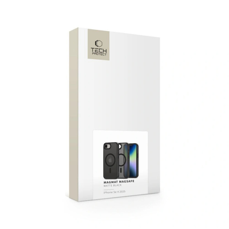 Tech-Protect Magmat MagSafe -suojakotelo Apple iPhone 17e / 16e -puhelimelle, matta musta