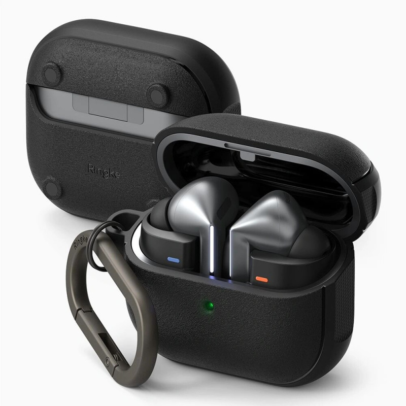 Ringke Onyx Magnetic MagSafe -kotelo Samsung Galaxy Buds 3 / 3 Pro -kuulokkeille, musta