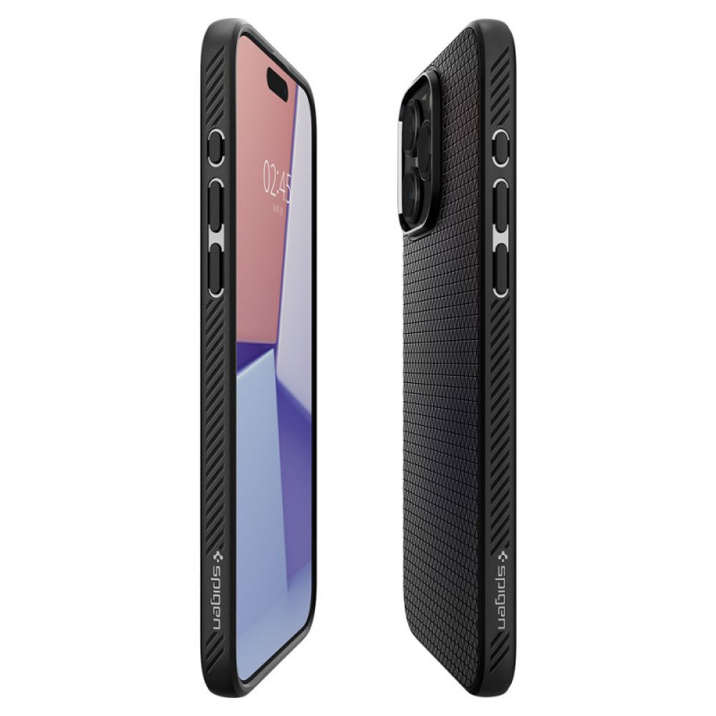 Spigen Liquid Air -suojakotelo Apple iPhone 15 Pro -puhelimelle, matta musta