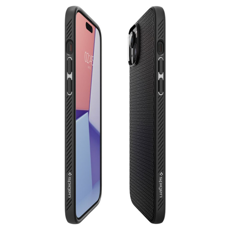 Spigen Liquid Air -suojakotelo Apple iPhone 15 Plus / 14 Plus -puhelimelle, matta musta
