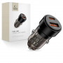 Tech-Protect CC03 2-porttinen autolaturi USB-A / USB-C, PD 75W, musta