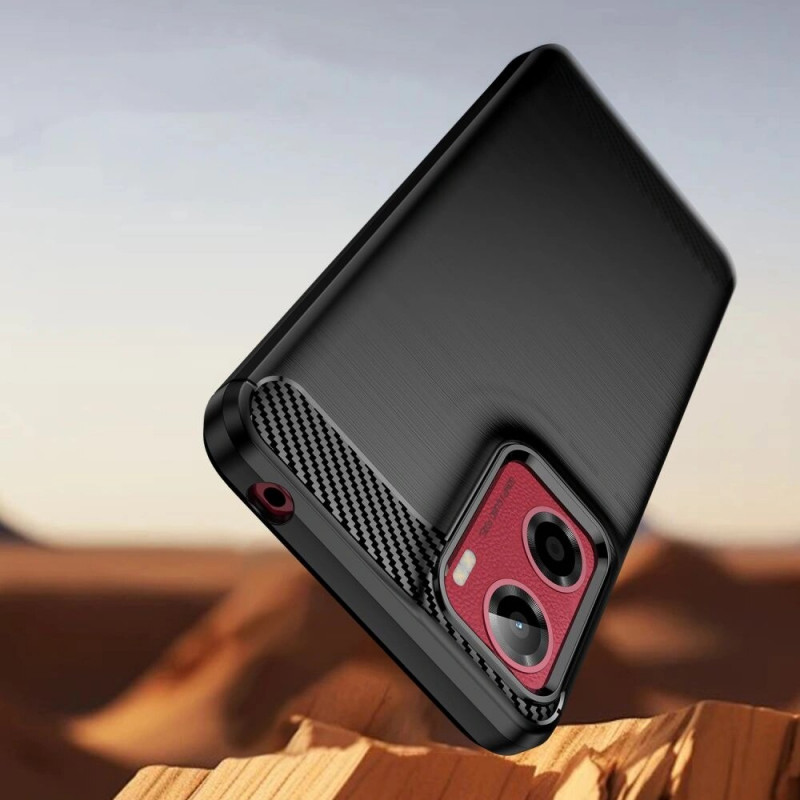 Tech-Protect TPUCarbon -suojakotelo Motorola Moto G05 / E15 -puhelimelle, musta