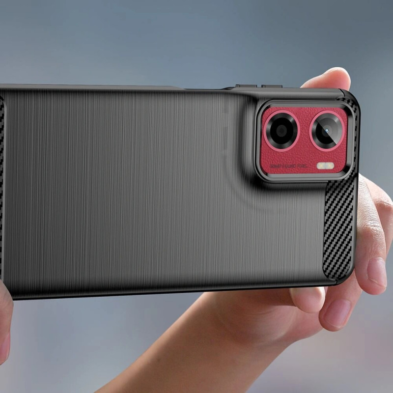 Tech-Protect TPUCarbon -suojakotelo Motorola Moto G05 / E15 -puhelimelle, musta