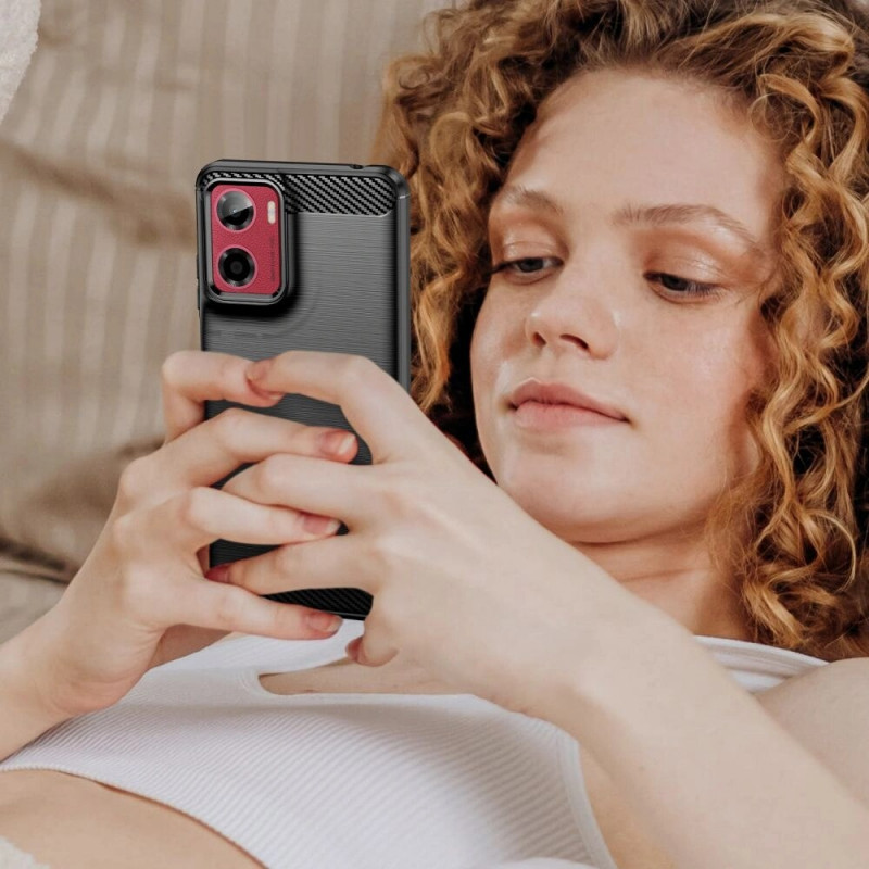 Tech-Protect TPUCarbon -suojakotelo Motorola Moto G05 / E15 -puhelimelle, musta