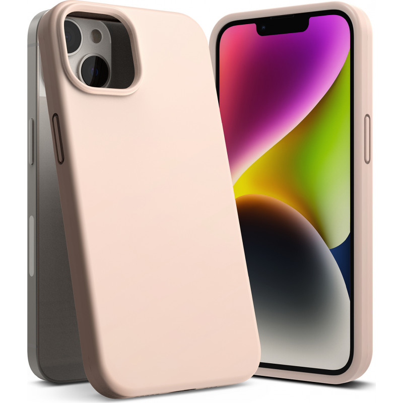 Ringke silikonikuori Apple iPhone 14 Plus / 15 Plus -puhelimelle, pinkki hiekka