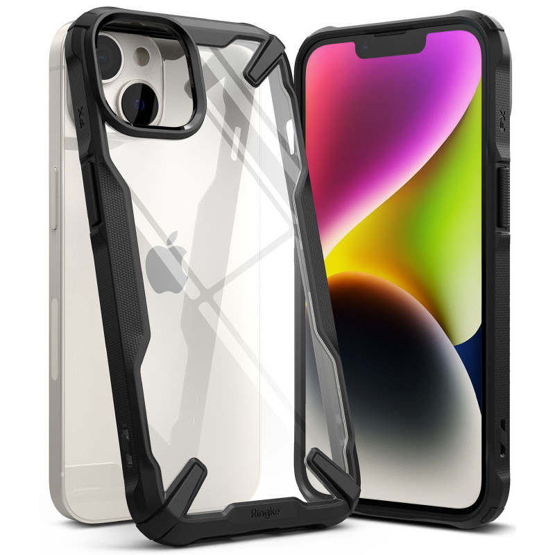 Ringke Fusion-X Design -suojakotelo Apple iPhone 14 Plus / 15 Plus -puhelimelle, musta