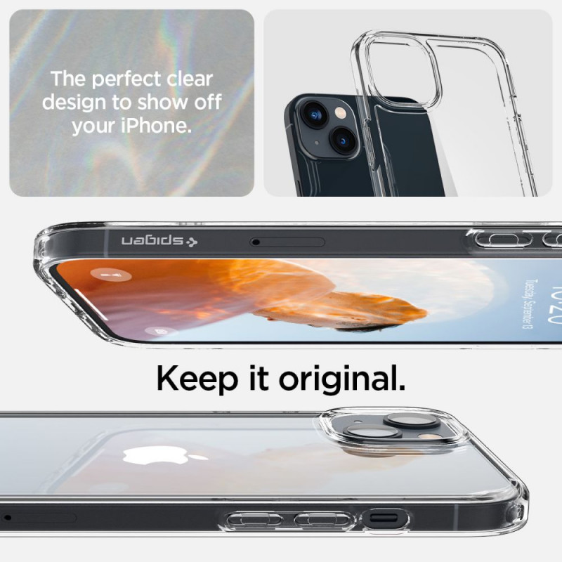 Spigen Ultra Hybrid (ACS05040) -kuori Apple iPhone 14 -puhelimelle, Crystal Clear