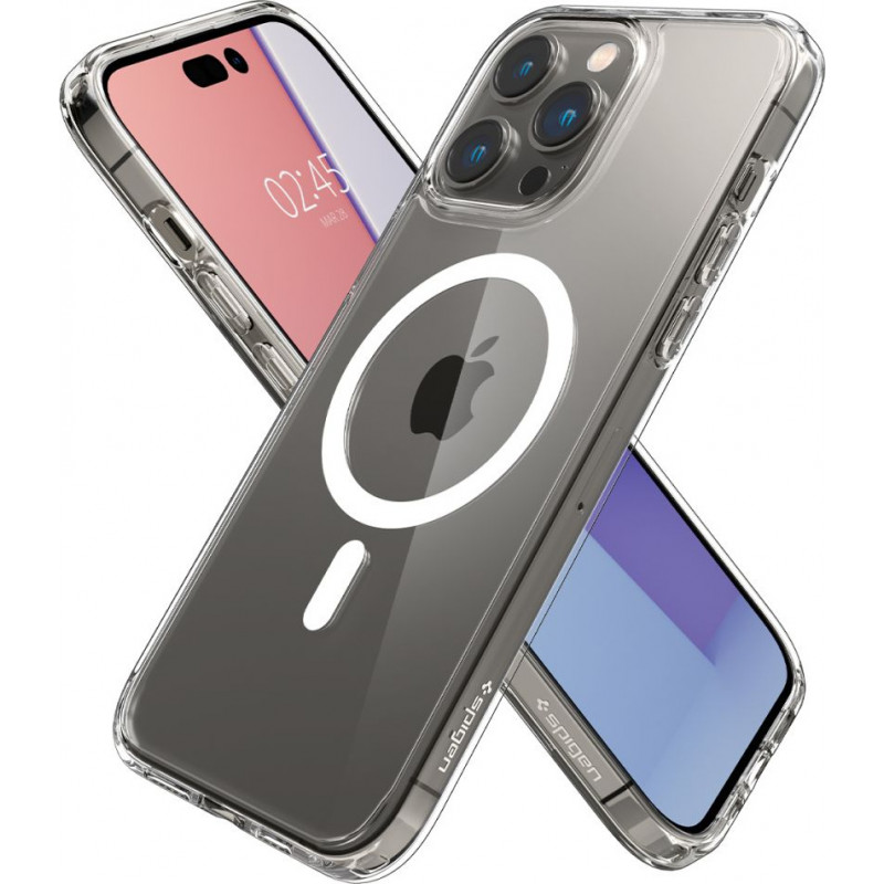 Spigen Ultra Hybrid Mag (ACS04969) MagSafe-kuori Apple iPhone 14 Pro -puhelimelle, valkoinen
