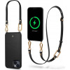 Spigen Cyrill Classic Charm Mag (ACS04948) MagSafe-kuori hihnalla Apple iPhone 14 Plus / 15 Plus -puhelimelle, musta