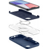 Spigen Silicone Fit Mag (ACS04921) MagSafe-kuori Apple iPhone 14 Plus / 15 Plus -puhelimelle, laivastonsininen