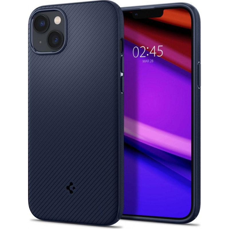 Spigen Mag Armor (ACS04919) -kuori Apple iPhone 14 Plus / 15 Plus -puhelimelle, laivastonsininen