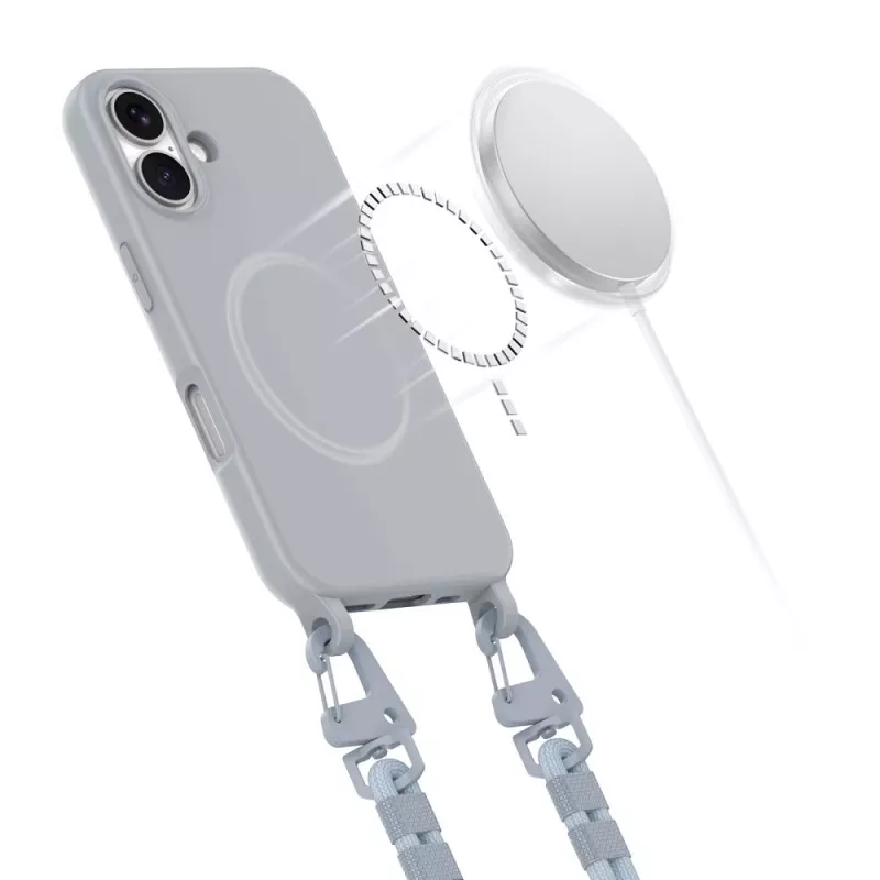 Tech-Protect MagNecklace 26328-0 MagSafe-kuori Apple iPhone 16 -puhelimelle, harmaa