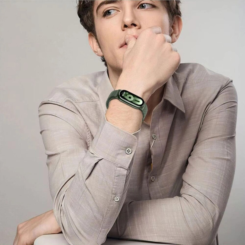 Tech-Protect Nylonmag-ranneke Xiaomi Smart Band 8 / 9 / NFC -laitteeseen, musta