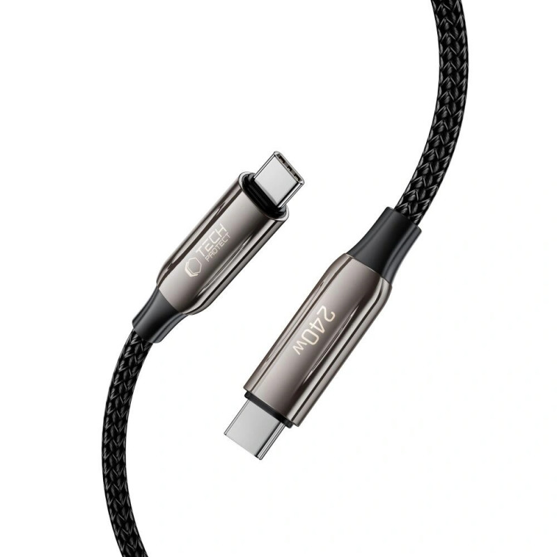 Tech-Protect UB10T Ultraboost USB-C / USB-C -kaapeli PD240W/QC4.0, 100 cm, musta