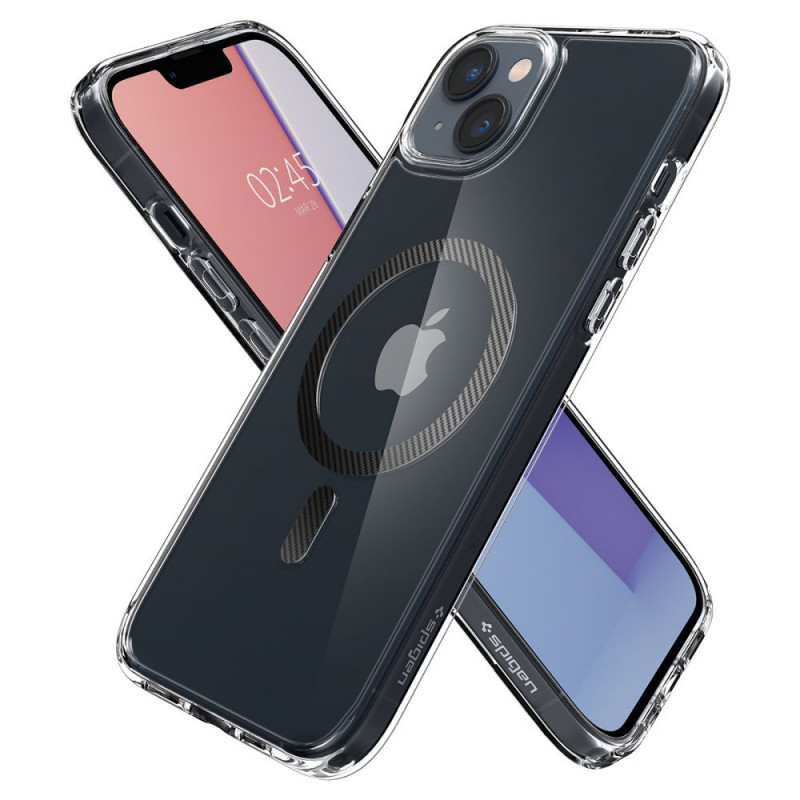 Spigen Ultra Hybrid Mag (ACS04904) MagSafe-kuori Apple iPhone 14 Plus / 15 Plus -puhelimelle, Carbon Fiber