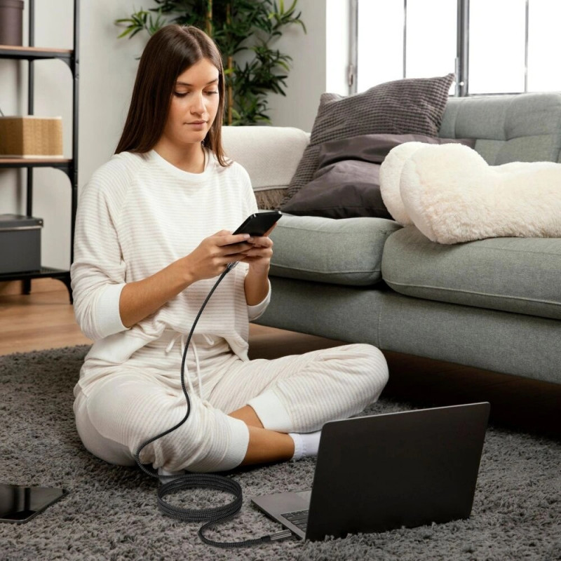 Tech-Protect UB10T Ultraboost USB-C / USB-C -kaapeli PD240W/QC4.0, 200 cm, musta