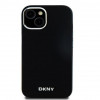 DKNY Apple iPhone 15 -kovakuori Liquid Silicone Small Metal Logo MagSafe, musta