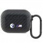 BMW BMAPWMPUCA2 Carbon Double Metal Logo -suojakotelo Apple AirPods Pro -kuulokkeille, musta