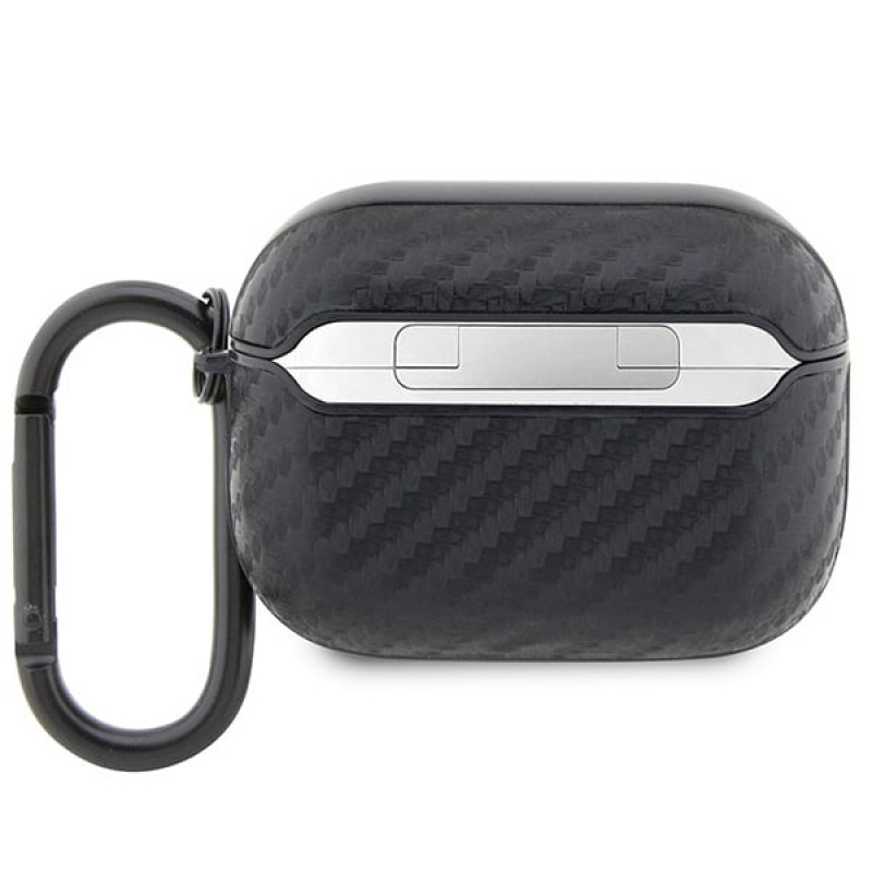 BMW BMAPWMPUCA2 Carbon Double Metal Logo -suojakotelo Apple AirPods Pro -kuulokkeille, musta