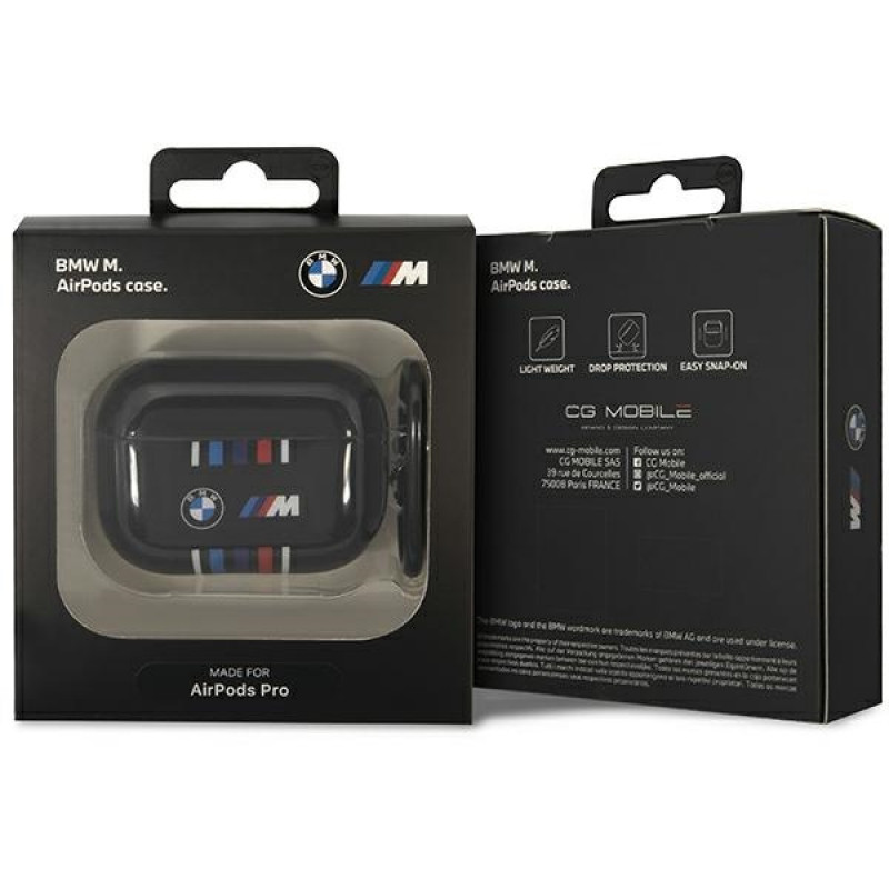 BMW BMAP22SWTK Apple AirPods Pro -suojakotelo, Multiple Colored Lines, musta