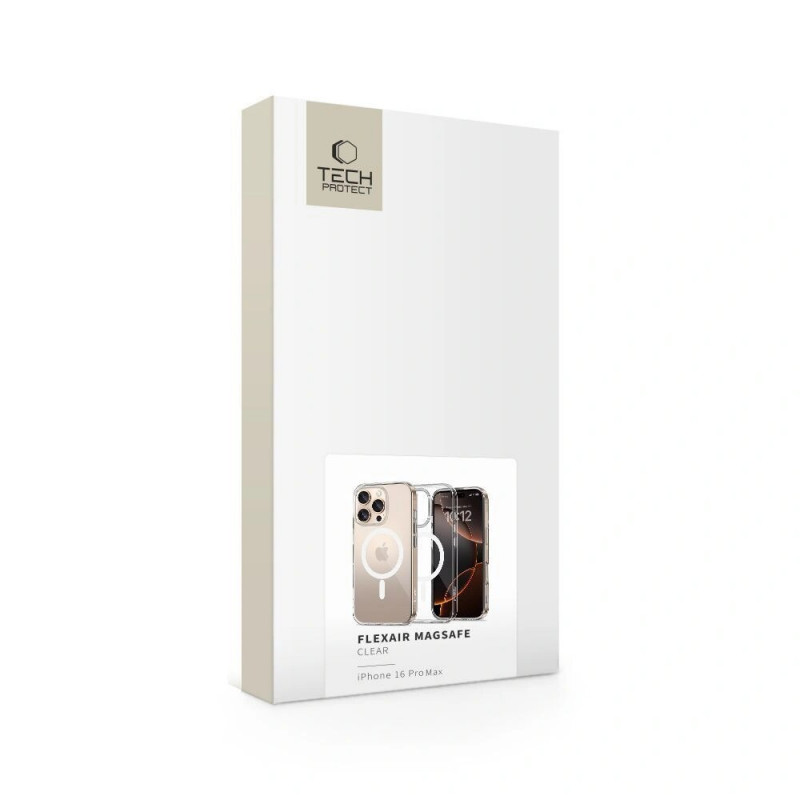 Tech-Protect Flexair MagSafe -suojakotelo Apple iPhone 16 Pro Max -puhelimelle, kirkas