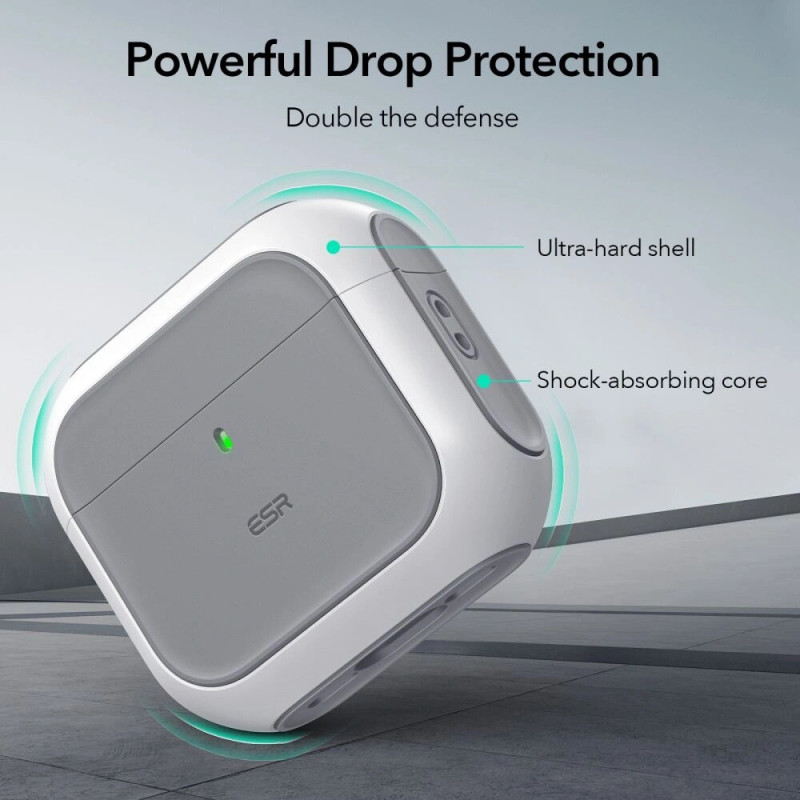 ESR Orbit HaloLock MagSafe -kotelo Apple AirPods 4 -kuulokkeille, valkoinen