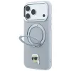 Karl Lagerfeld with Ring Stand 360 Karl Head Pin MagSafe -suojakotelo Apple iPhone 18 Pro / 17 Pro -puhelimelle, harmaa (KF003235)