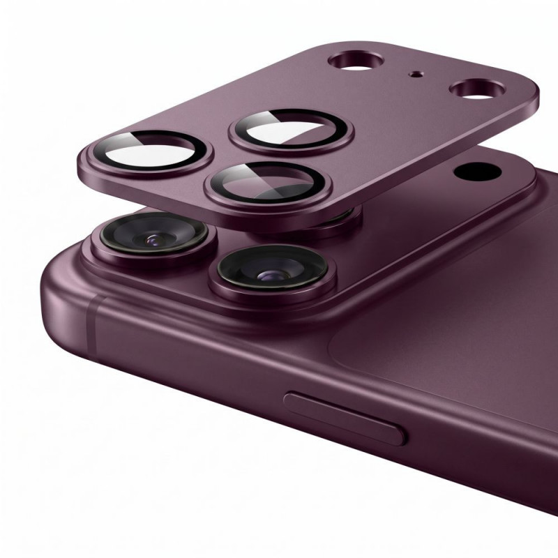 Tech-Protect Camfull Fit+ Apple iPhone 18 Pro Max -kameran linssinsuoja, burgundi