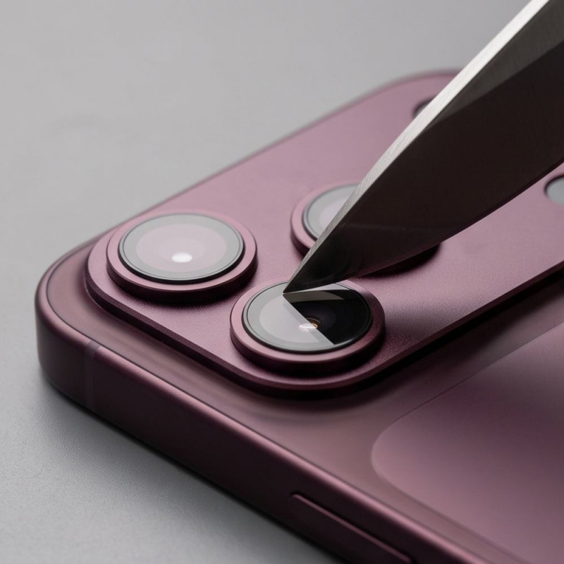 Tech-Protect Camfull Fit+ Apple iPhone 18 Pro Max -kameran linssinsuoja, burgundi