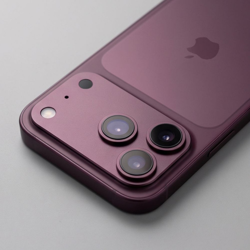 Tech-Protect Camfull Fit+ Apple iPhone 18 Pro -kameran linssinsuoja, Burgundy