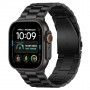 Tech-Protect Stainless THP6099 Apple Watch 8 / 9 / 10 / 11 / 12 / SE / Ultra 44/45/46/49 mm ruostumattomasta teräksestä valmistettu ranneke, musta