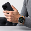 Tech-Protect Stainless THP6100 Apple Watch 8 / 9 / 10 / 11 / 12 / SE / Ultra 44/45/46/49 mm ruostumattomasta teräksestä valmistettu ranneke, Titanium/Orange