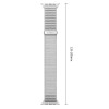 Tech-Protect Nylonloop Apple Watch 8 / 9 / 10 / 11 / 12 / SE / Ultra 44/45/46/49 mm -kellonranneke, vaaleanharmaa