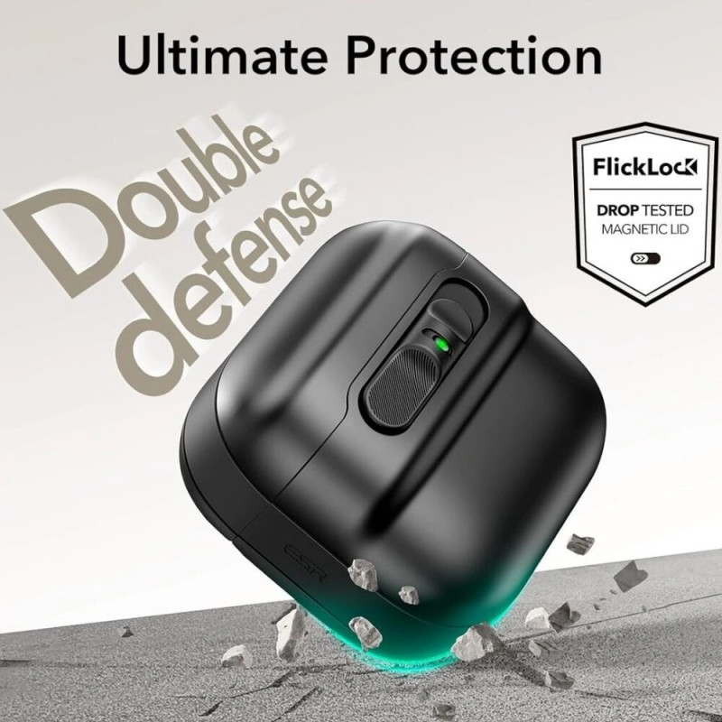 ESR Pulse HaloLock MagSafe -kotelo Apple AirPods 4 -kuulokkeille, musta