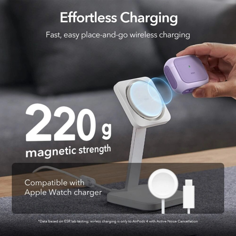ESR Orbit HaloLock MagSafe -kotelo Apple AirPods 4 -kuulokkeille, violetti