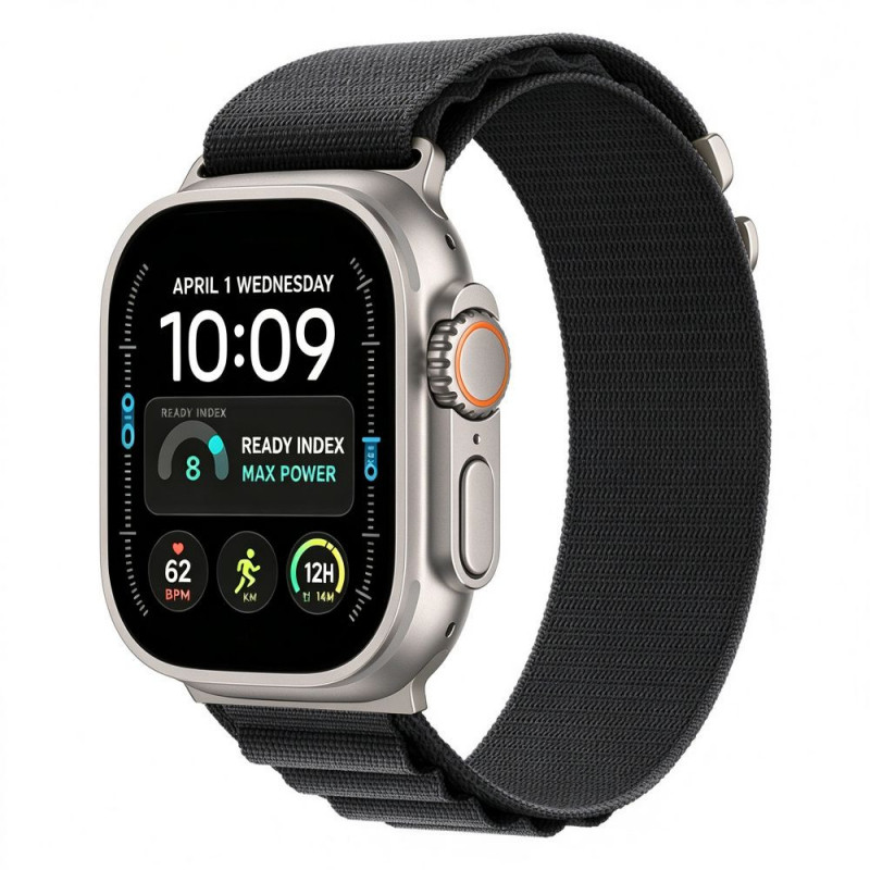Tech-Protect Nylon Pro Apple Watch 8 / 9 / 10 / 11 / 12 / SE / Ultra 44/45/46/49 mm -kelloranneke, musta