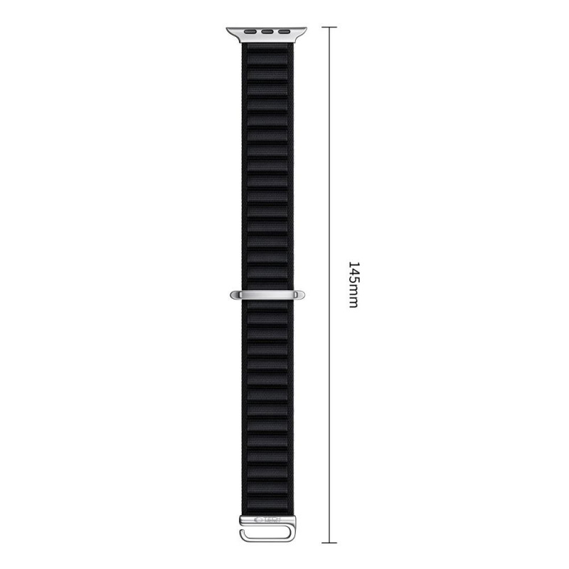 Tech-Protect Nylon Pro Apple Watch 8 / 9 / 10 / 11 / 12 / SE / Ultra 44/45/46/49 mm -kelloranneke, musta