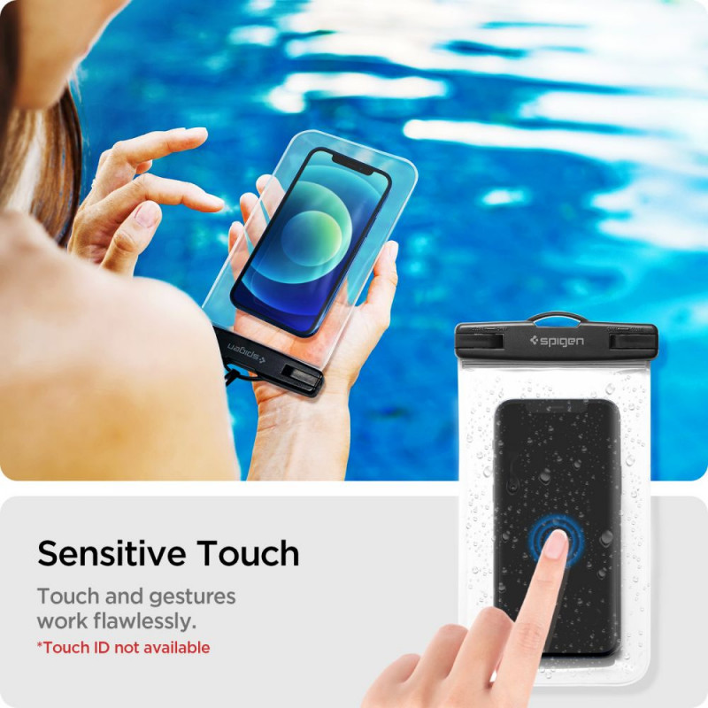 Spigen A601 Universal Waterproof Case (2 kpl), Crystal Clear