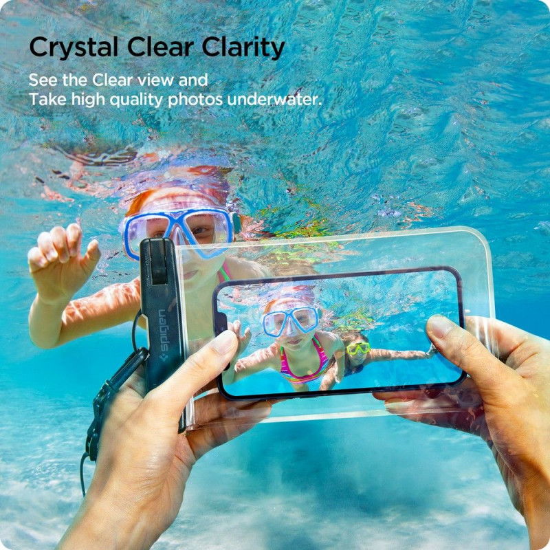 Spigen A601 Universal Waterproof Case (2 kpl), Crystal Clear
