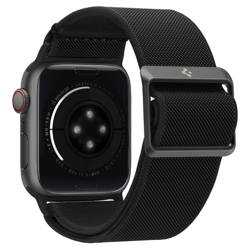 Spigen Fit Lite -ranneke Apple Watch 4/5/6/7/SE/8/9/Ultra 44/45/49 mm, musta